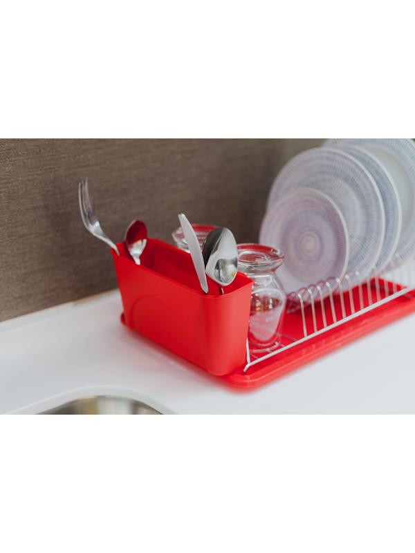 Сушилка для посуды с поддоном Доляна, 42×23×12 см, цвет МИКС