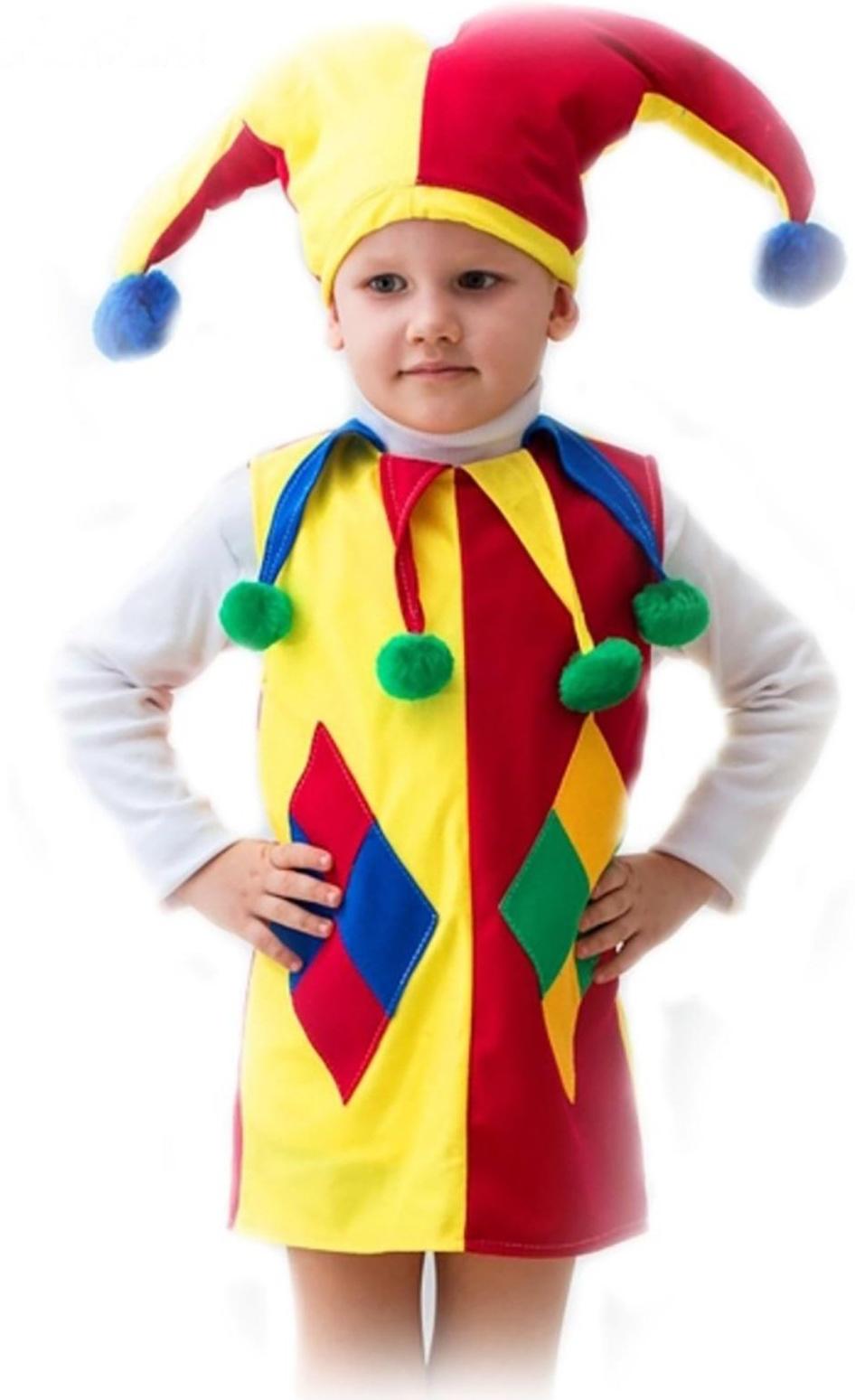 Карнавальный костюм «Арлекин», шапка, безрукавка, 5-7 лет, рост 122-134 см