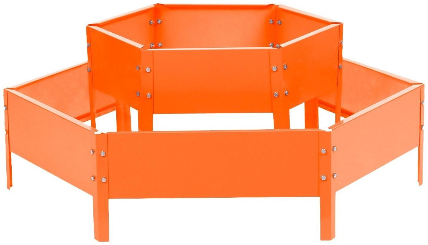 Клумба оцинкованная, 2 яруса, d = 60–100 см, h = 30 см, оранжевая, Greengo