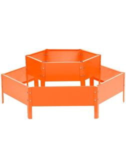 Клумба оцинкованная, 2 яруса, d = 60–100 см, h = 30 см, оранжевая, Greengo
