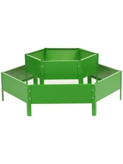 Клумба оцинкованная, 2 яруса, d = 60–80 см, h = 30 см, ярко-зелёная, Greengo