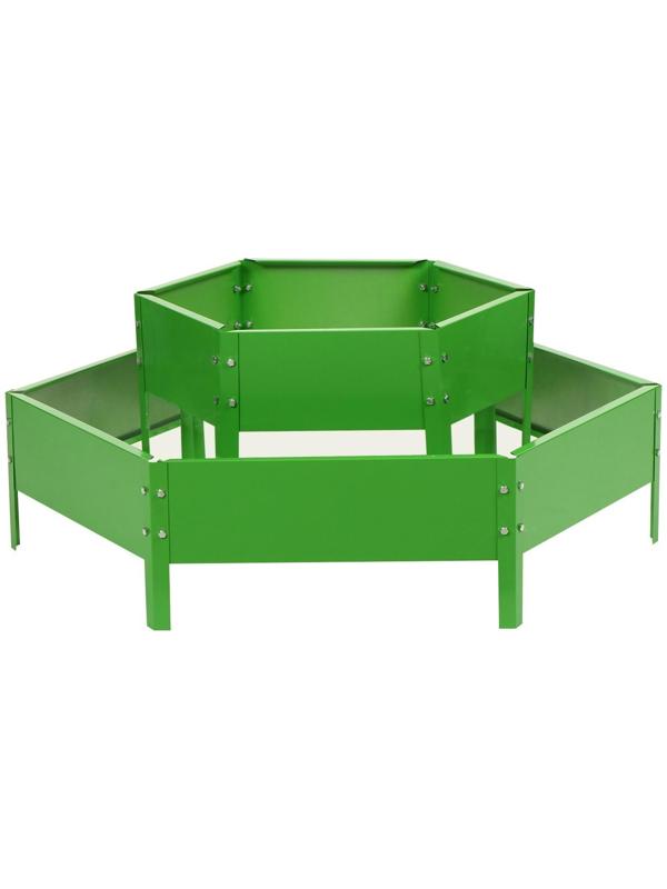 Клумба оцинкованная, 2 яруса, d = 60–80 см, h = 30 см, ярко-зелёная, Greengo