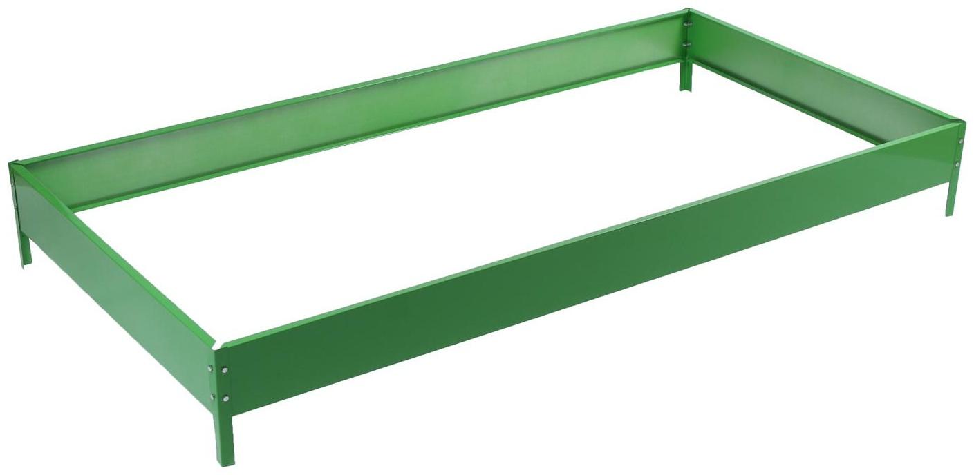 Грядка оцинкованная, 195 × 100 × 15 см, зелёная, Greengo