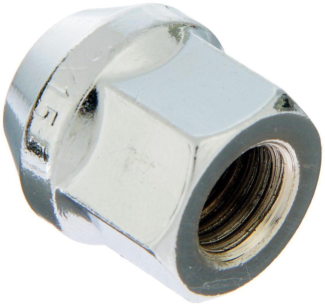 Гайка колесная 12×1.5 под ключ 19 мм, конус, открытая, хром, фасовка 20 шт