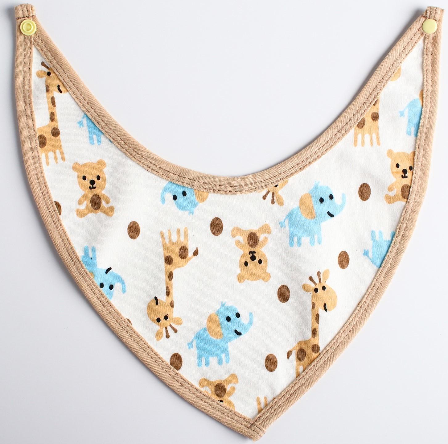 Нагрудник-бандана/слюнявчик для кормления непромокаемый на кнопке, для мальчика, МИКС