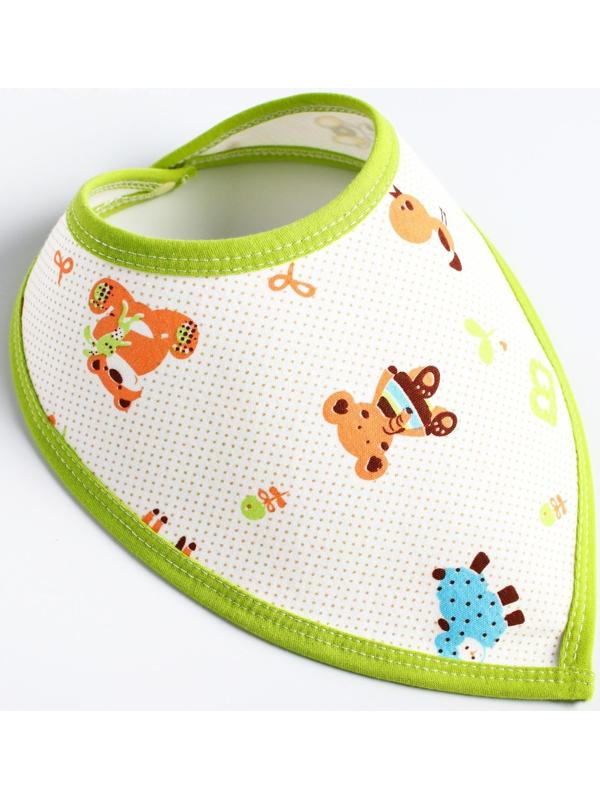 Нагрудник-бандана/слюнявчик для кормления непромокаемый на кнопке, для мальчика, МИКС