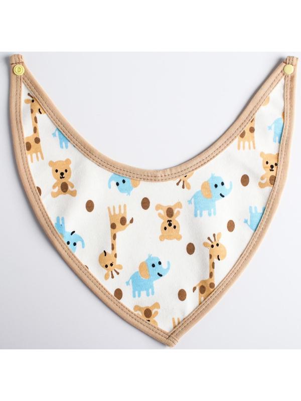 Нагрудник-бандана/слюнявчик для кормления непромокаемый на кнопке, для мальчика, МИКС