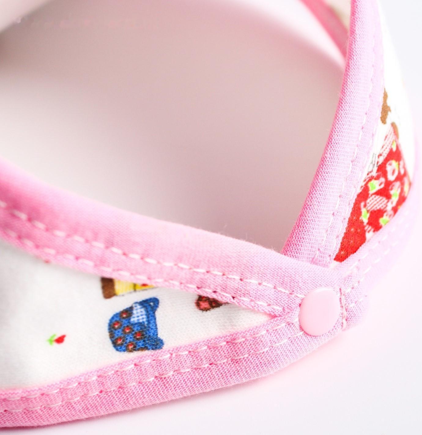 Нагрудник-бандана/слюнявчик для кормления непромокаемый на кнопке, для девочки, МИКС