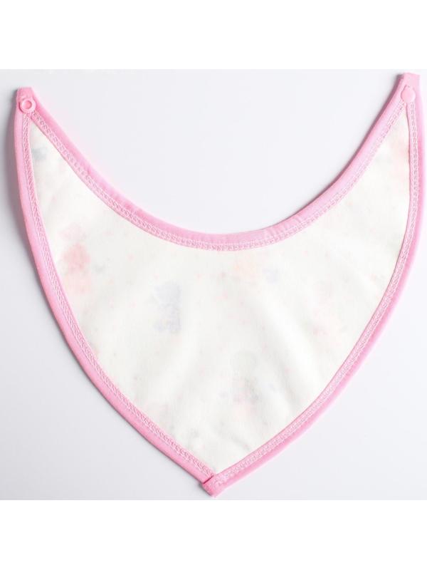 Нагрудник-бандана/слюнявчик для кормления непромокаемый на кнопке, для девочки, МИКС