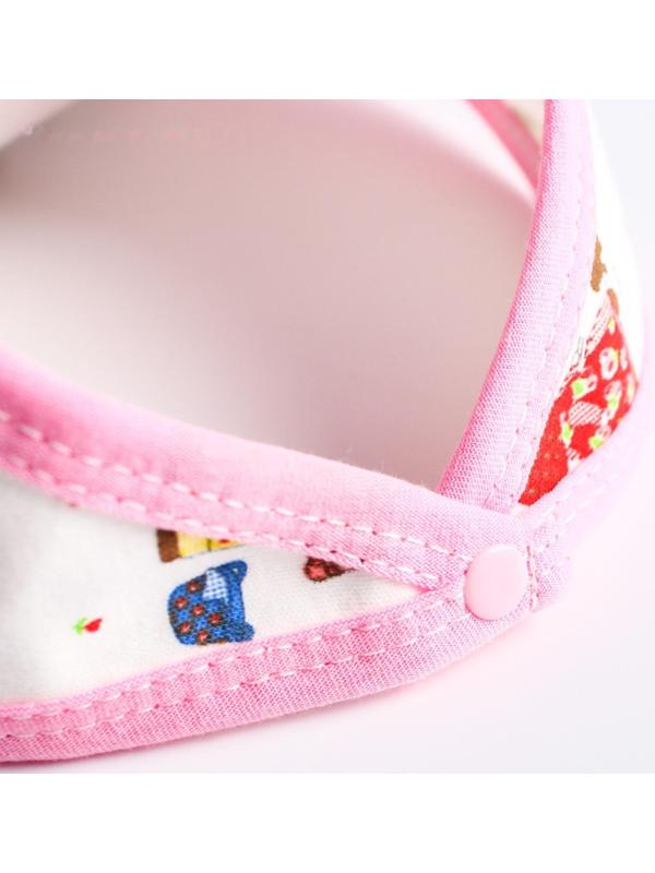 Нагрудник-бандана/слюнявчик для кормления непромокаемый на кнопке, для девочки, МИКС