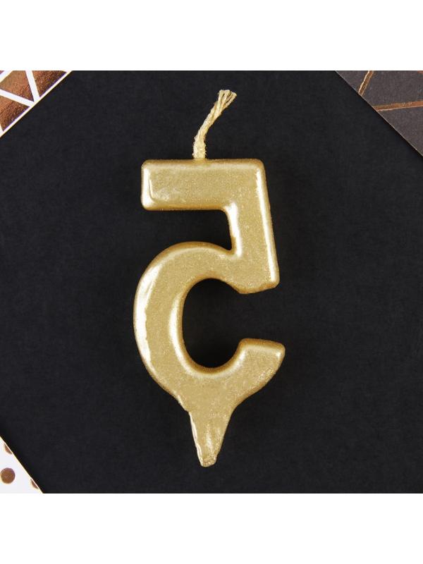 Свеча-цифра в торт «5», золото