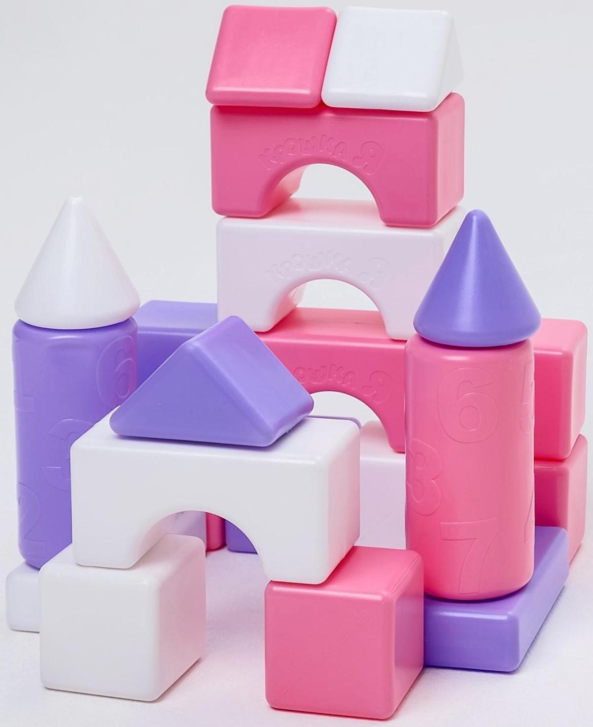 Строительный набор, 21 элемент, 60*60, цвет розовый