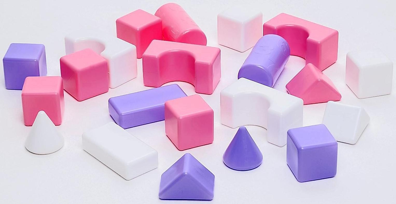 Строительный набор, 21 элемент, 60*60, цвет розовый