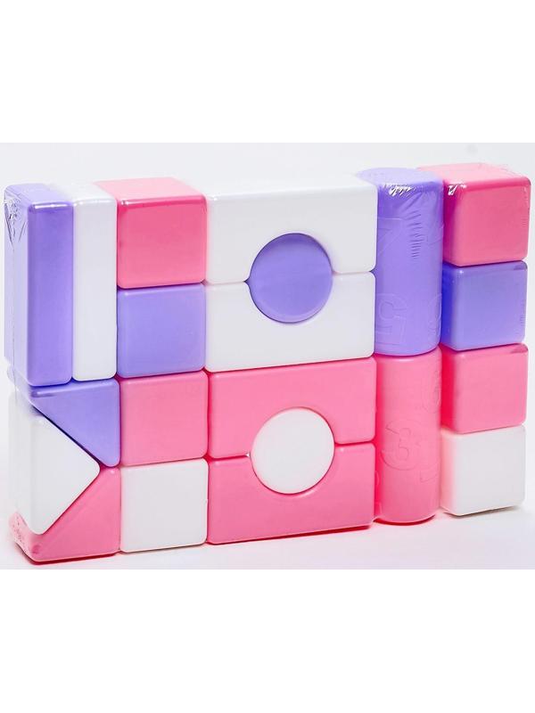 Строительный набор, 21 элемент, 60*60, цвет розовый