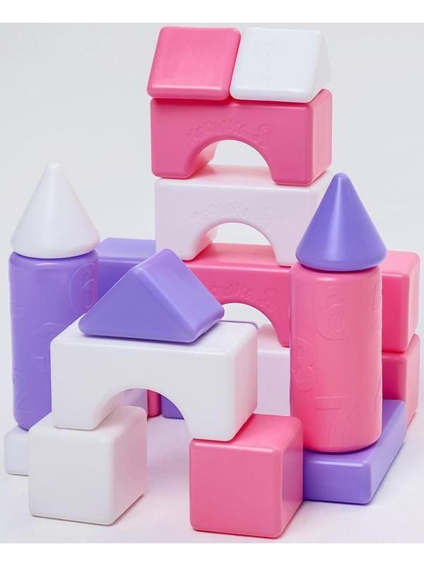Строительный набор, 21 элемент, 60*60, цвет розовый