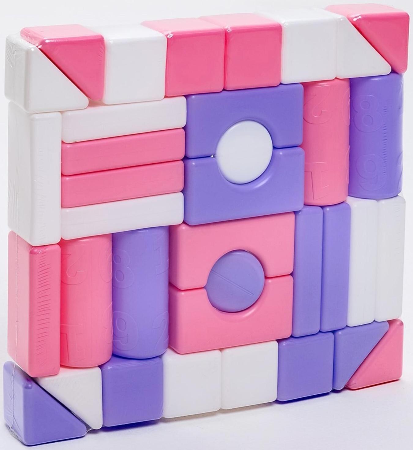 Строительный набор, 36 элементов, 60*60, цвет розовый