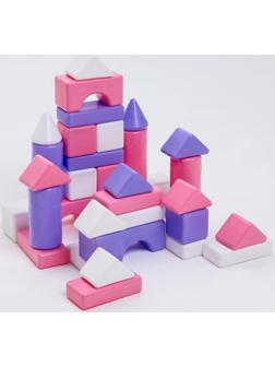 Строительный набор, 36 элементов, 60*60, цвет розовый