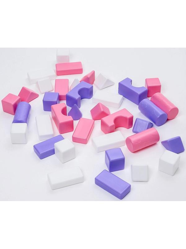 Строительный набор, 36 элементов, 60*60, цвет розовый