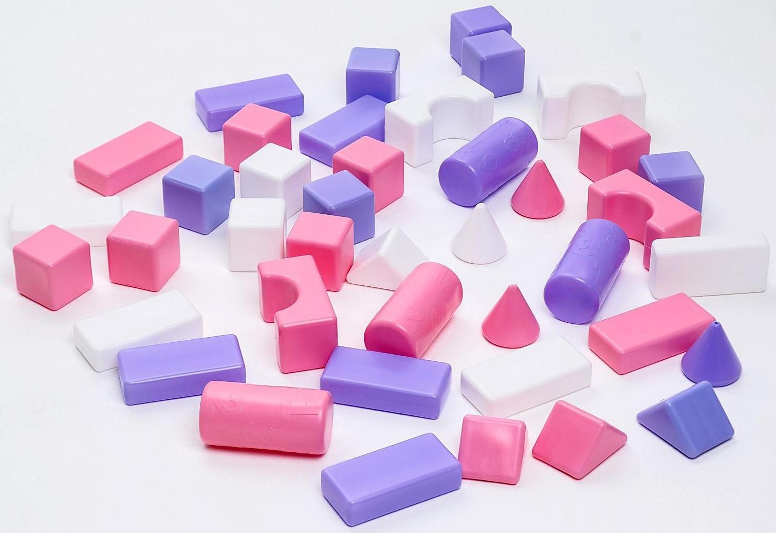 Строительный набор, 41 элемент, 60*60, цвет розовый