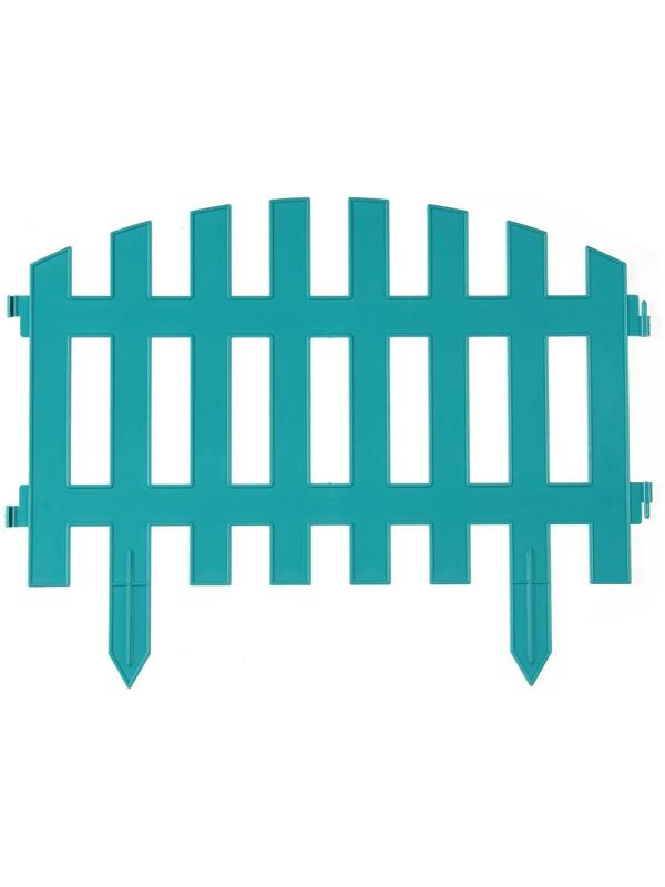 Ограждение декоративное, 35 × 210 см, 5 секций, пластик, бирюзовое, RENESSANS, Greengo