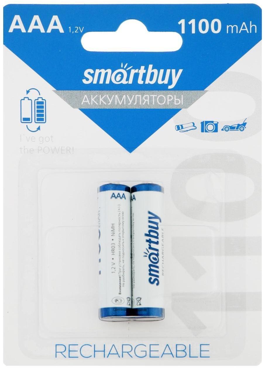 Аккумулятор Smartbuy, Ni-Mh, AAA, HR03-2BL, 1.2В, 1100 мАч, блистер, 2 шт.