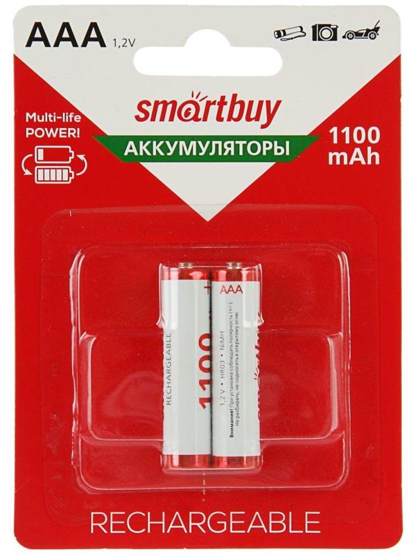 Аккумулятор Smartbuy, Ni-Mh, AAA, HR03-2BL, 1.2В, 1100 мАч, блистер, 2 шт.