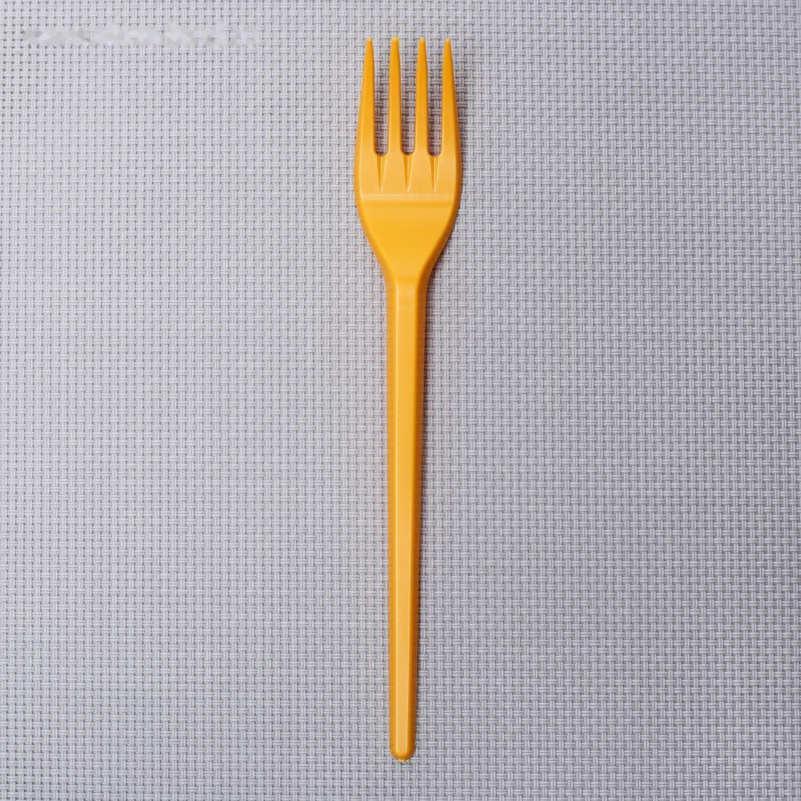 Набор одноразовых столовых вилок, 16,5 см, 100 шт, цвет жёлтый