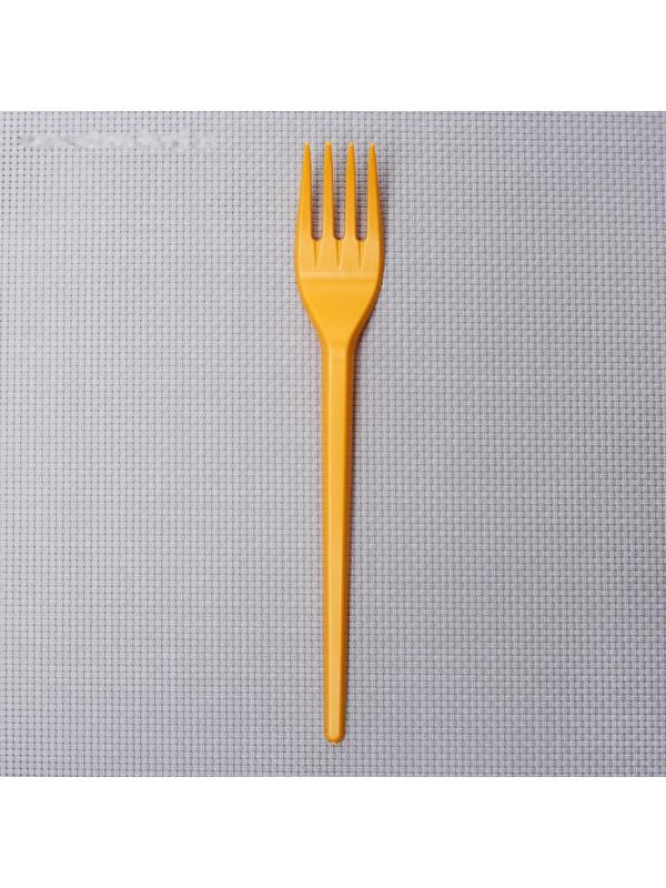 Набор одноразовых столовых вилок, 16,5 см, 100 шт, цвет жёлтый