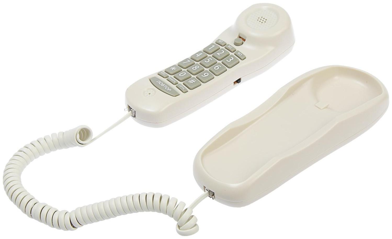 Проводной телефон Ritmix RT-003, настольно-настенный, набор на трубке, белый