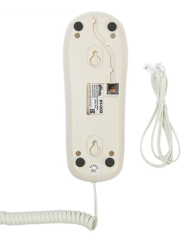 Проводной телефон Ritmix RT-003, настольно-настенный, набор на трубке, белый