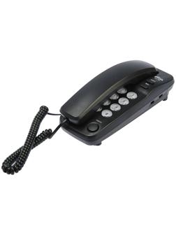 Проводной телефон Ritmix RT-100, настольно-настенный, Hi-Low, световой индикацией, черный