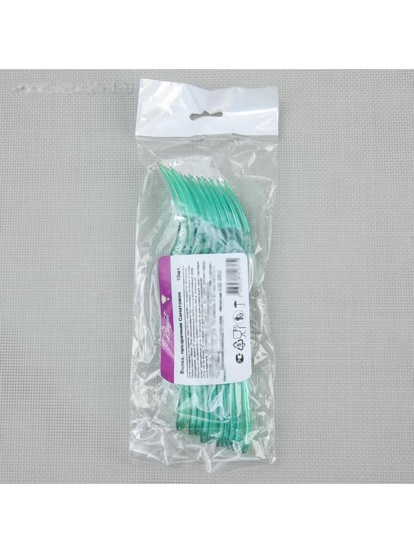 Набор одноразовых вилок 18 см, 10 шт, цвет салатовый