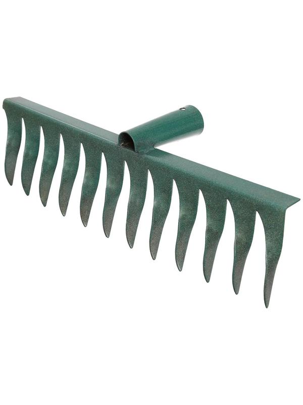 Грабли прямые, витой зуб, 12 зубцов, металл, тулейка 28 мм, без черенка, МИКС