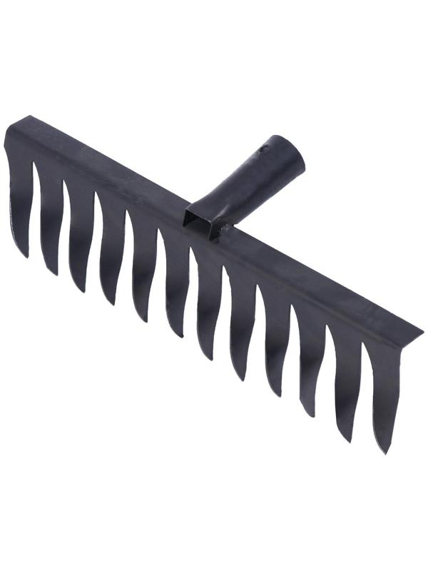 Грабли прямые, витой зуб, 12 зубцов, металл, тулейка 28 мм, без черенка, МИКС