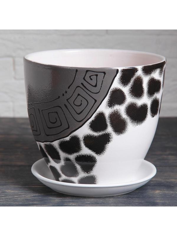 Горшок цветочный с подставками Леопард 5л