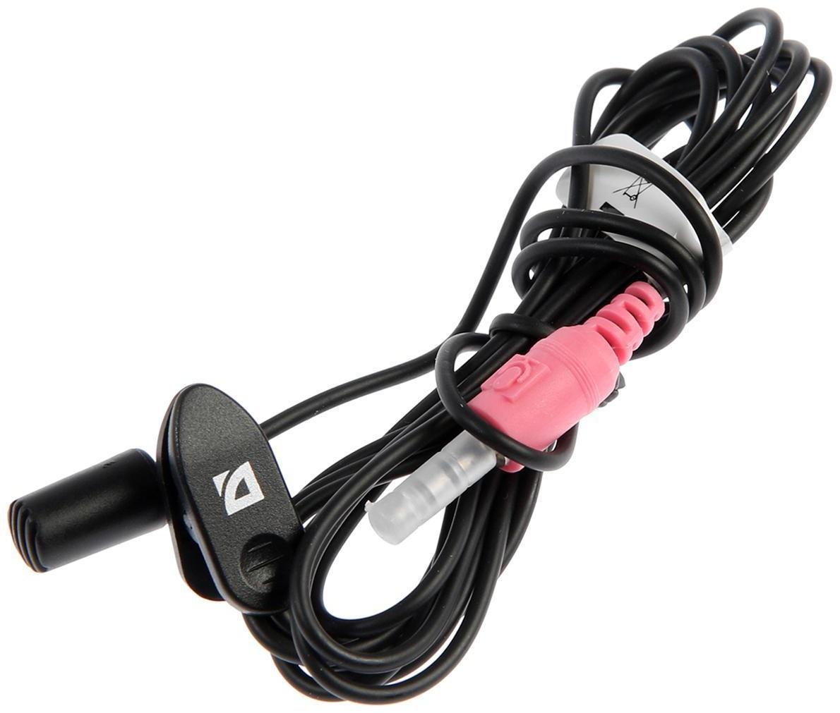 Микрофон Defender MIC-109, компьютерный, на прищепке, кабель 1.8 м, черный