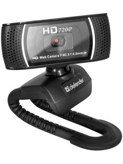 Веб-камера Defender G-lens 2597, 2 МП, 1280 х 720, HD720p, черная