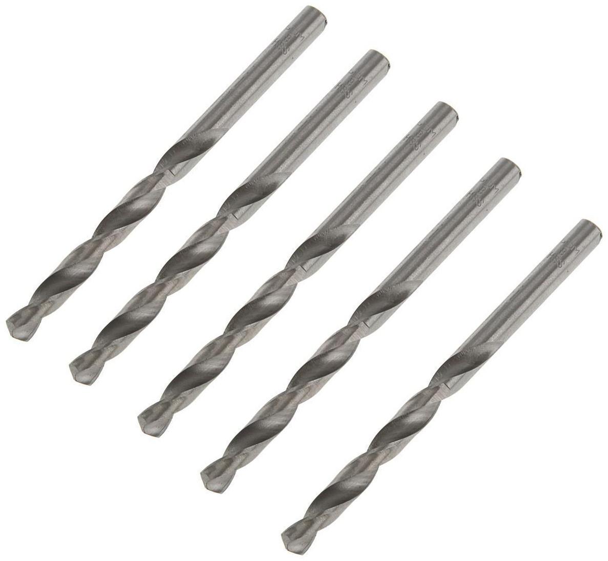 Сверло по металлу ЛОМ, HSS, цилиндрический хвостовик, 8 х 115 мм, 5 шт.