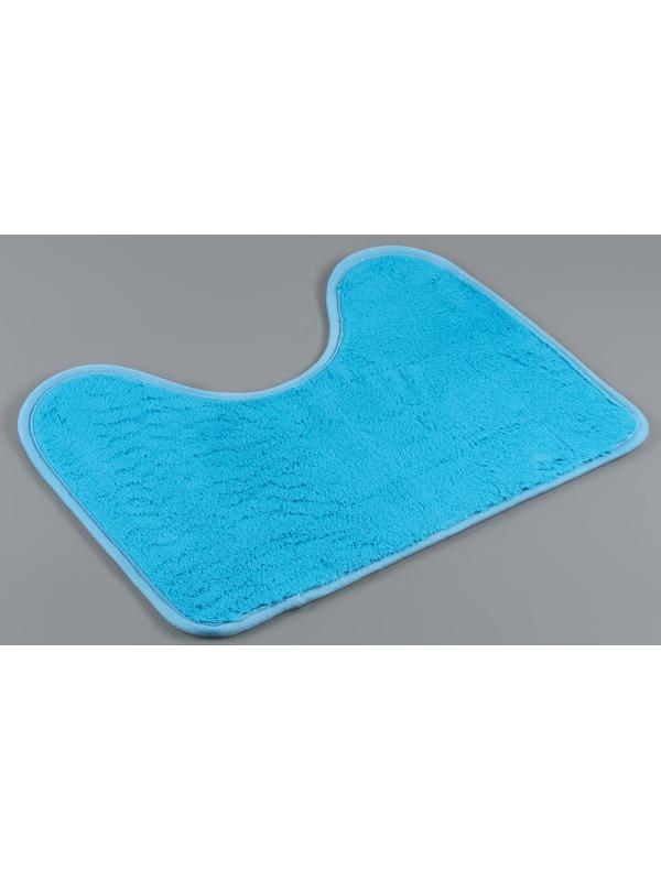 Набор ковриков для ванной и туалета Доляна «Пушистик», 2 шт: 40×50, 50×80 см цвет голубой