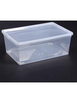Ящик для хранения с крышкой, 10 л, 37×24×14 см, цвет прозрачный