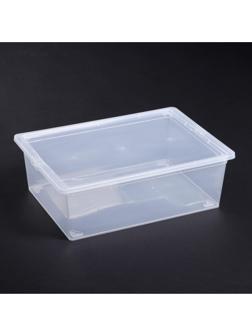Ящик для хранения с крышкой 25 л, 53×37×18 см, цвет прозрачный