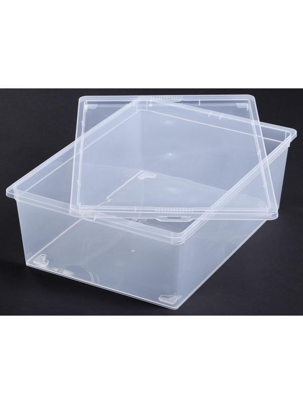 Ящик для хранения с крышкой 25 л, 53×37×18 см, цвет прозрачный