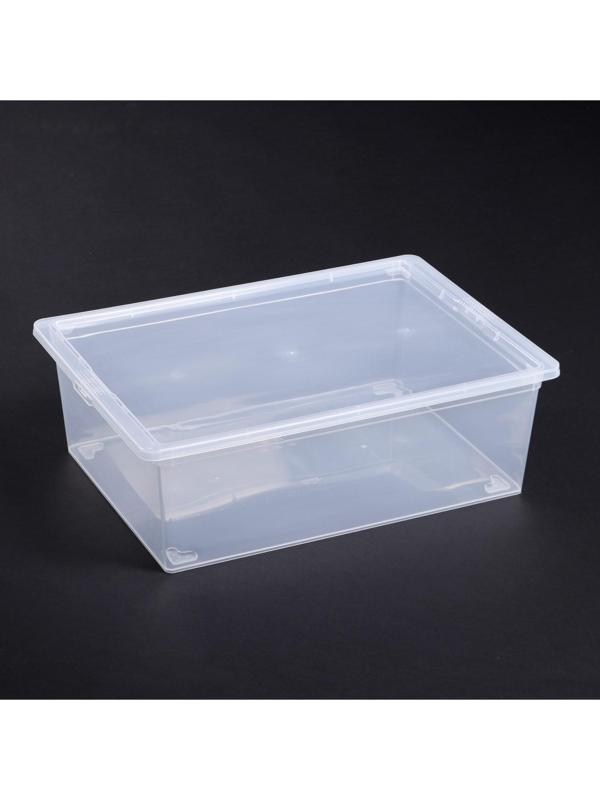 Ящик для хранения с крышкой 25 л, 53×37×18 см, цвет прозрачный