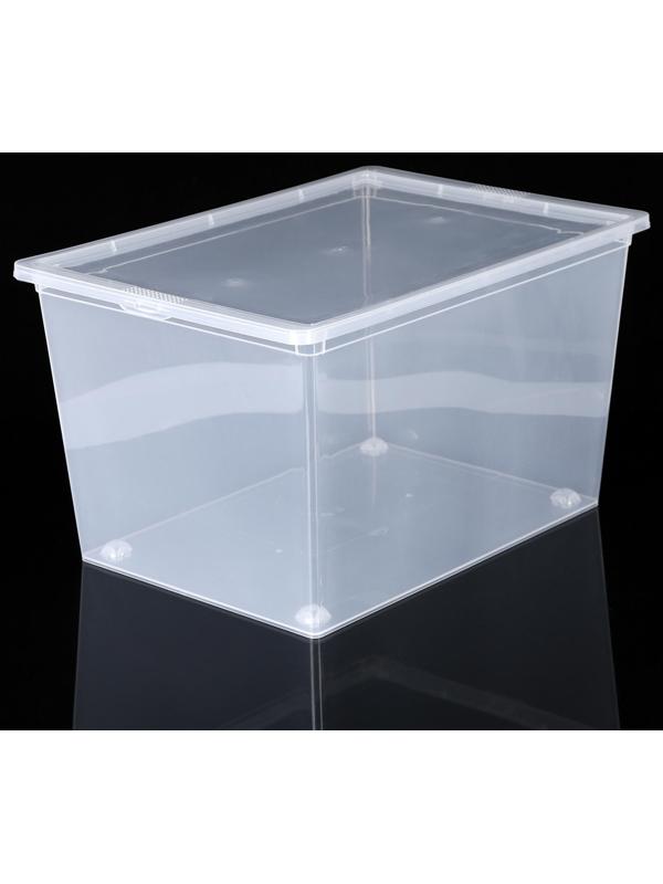 Ящик для хранения с крышкой, 50 л, 53×38×30 см, цвет прозрачный