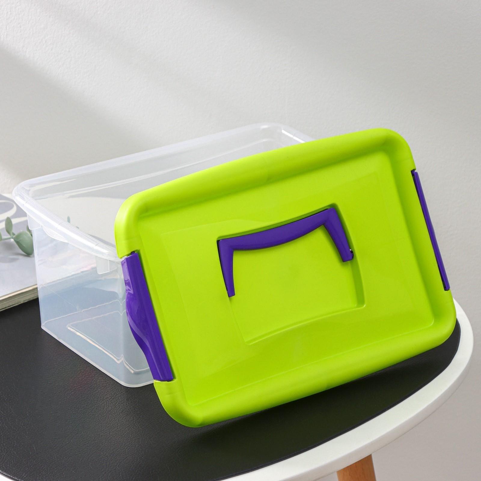 Контейнер для хранения с крышкой, 4 л, 30×17×13 см, цвет салатовый