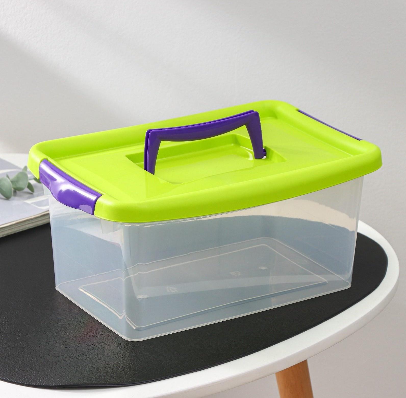 Контейнер для хранения с крышкой, 4 л, 30×17×13 см, цвет салатовый