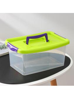 Контейнер для хранения с крышкой, 4 л, 30×17×13 см, цвет салатовый