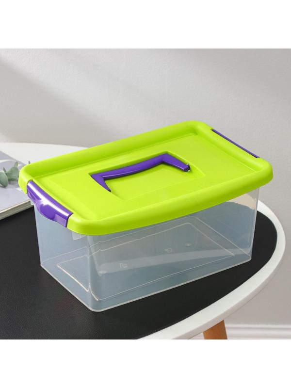 Контейнер для хранения с крышкой, 4 л, 30×17×13 см, цвет салатовый