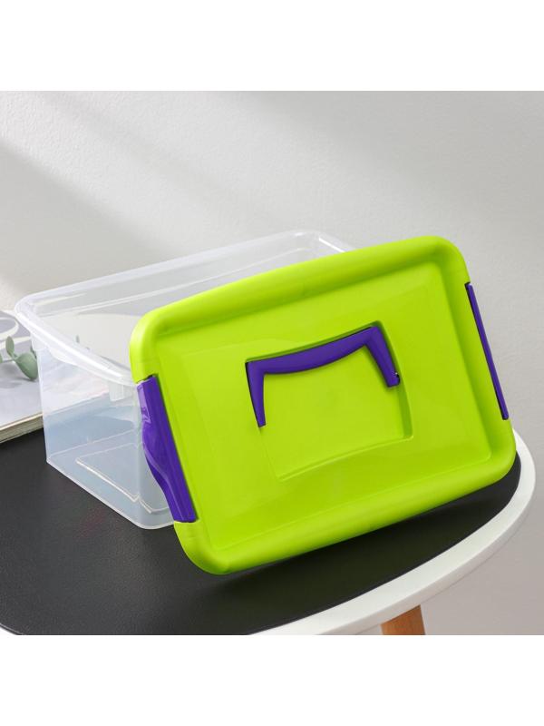 Контейнер для хранения с крышкой, 4 л, 30×17×13 см, цвет салатовый