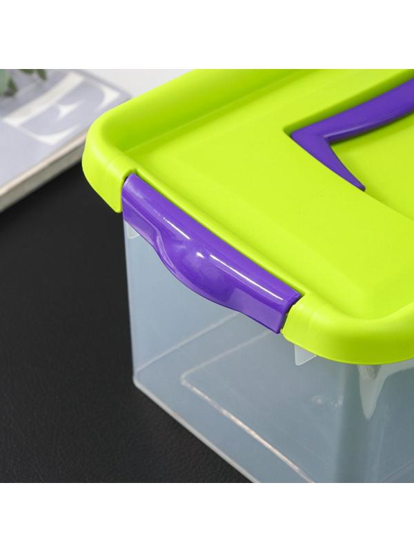 Контейнер для хранения с крышкой, 4 л, 30×17×13 см, цвет салатовый